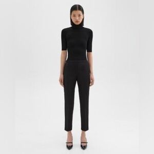 NWOT Theory TREECA PULL ON SLEEK BLACK FLANNEL